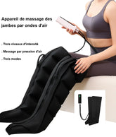 Appareil de massage à air pour jambes avec bottes de compression en utilisation
