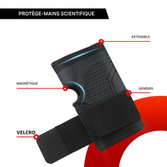 Bande de compression pour poignet avec zones de soutien scientifique et fermeture velcro