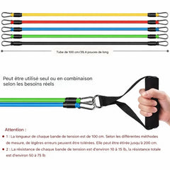 Bandes élastiques de résistance 100 cm extensibles jusqu’à 200 cm avec mousquetons