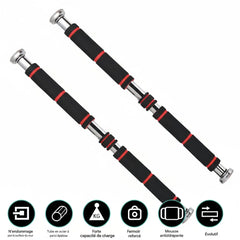 Barre de traction murale extensible avec poignées en mousse antidérapantes
