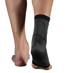 Chevillière de compression élastique vue arrière offrant maintien du tendon d’Achille et stabilité de la cheville