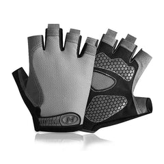 Gants de musculation gris respirants avec protection des paumes