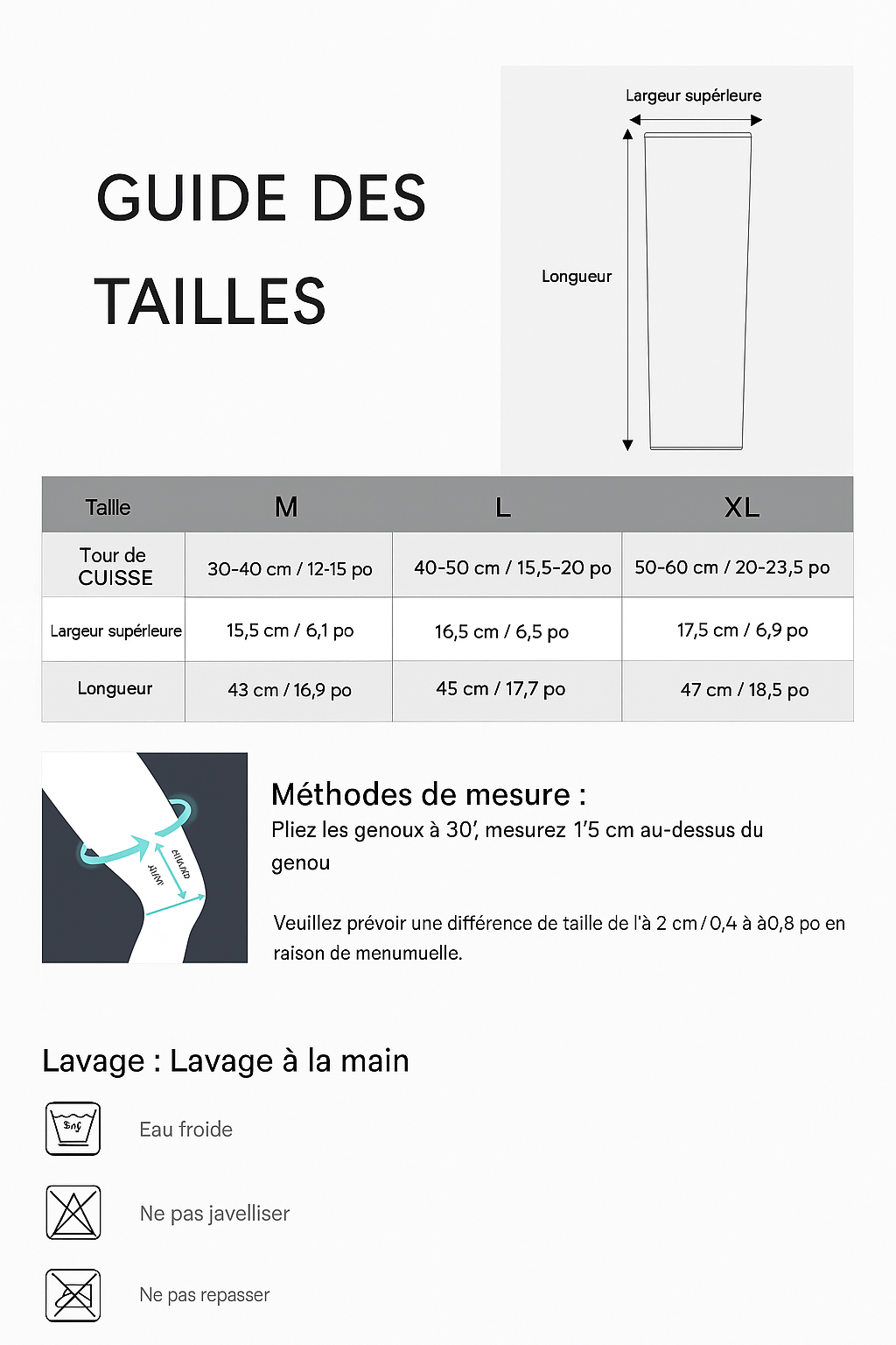 Manchon de Compression pour Genoux et Jambes