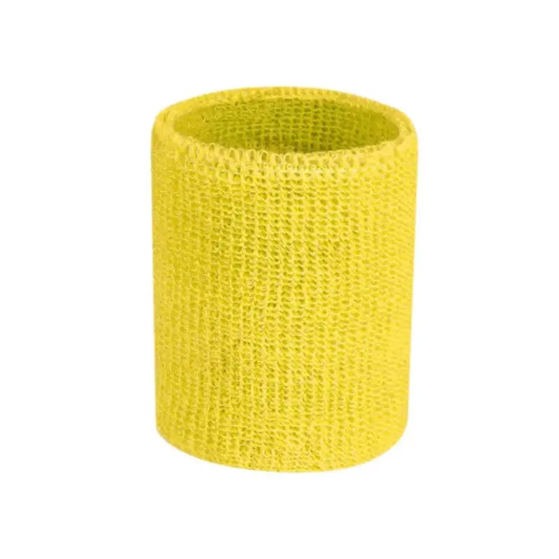 Bande de poignet en coton jaune pour sport et entraînement intensif