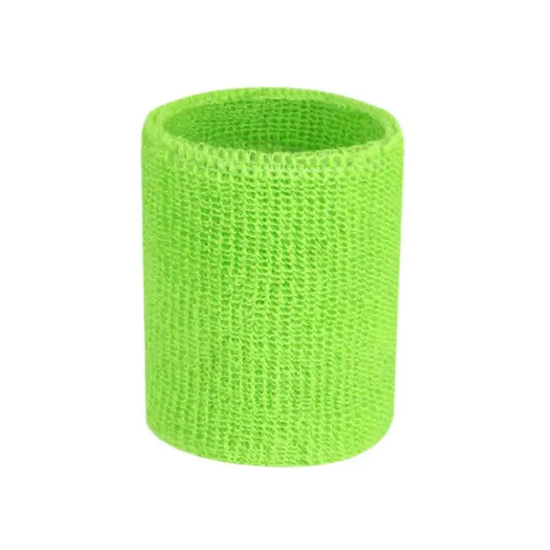 Bande de poignet en coton vert fluo absorbante pour sport