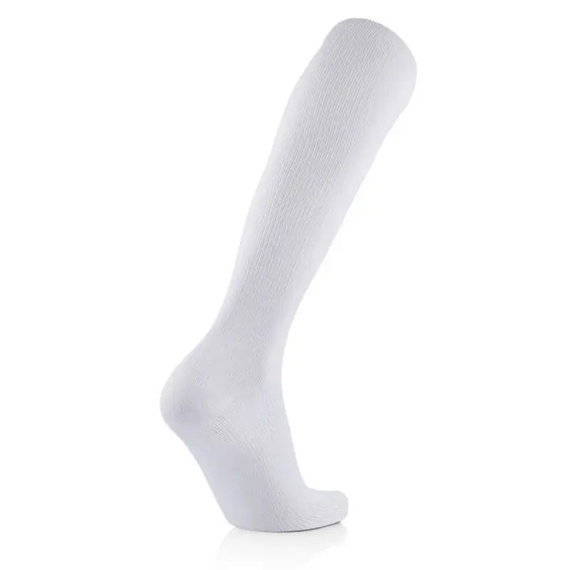 Chaussette de compression sportive blanche avec compression uniforme pour le mollet et la récupération