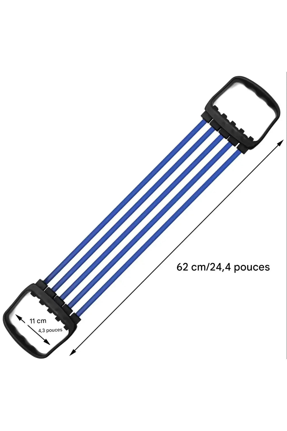 Développeur de poitrine à élastiques avec bandes de résistance bleues pour entraînement progressif