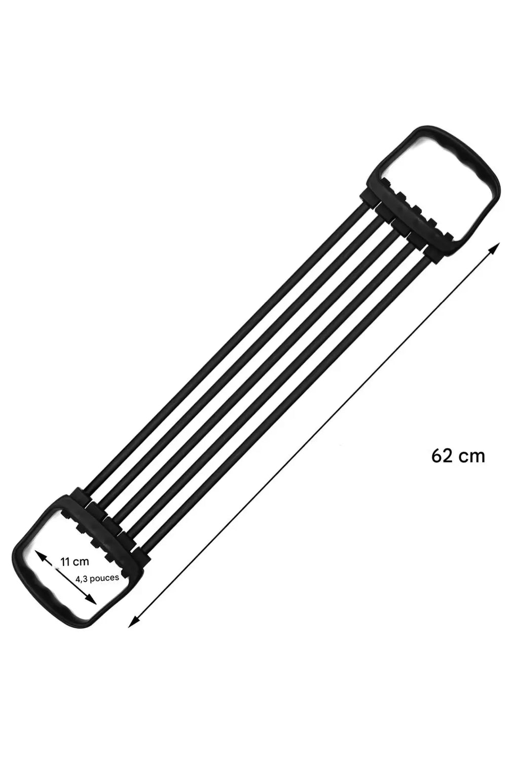 Dimensions du développeur de poitrine à élastiques avec longueur adaptée aux exercices de musculation