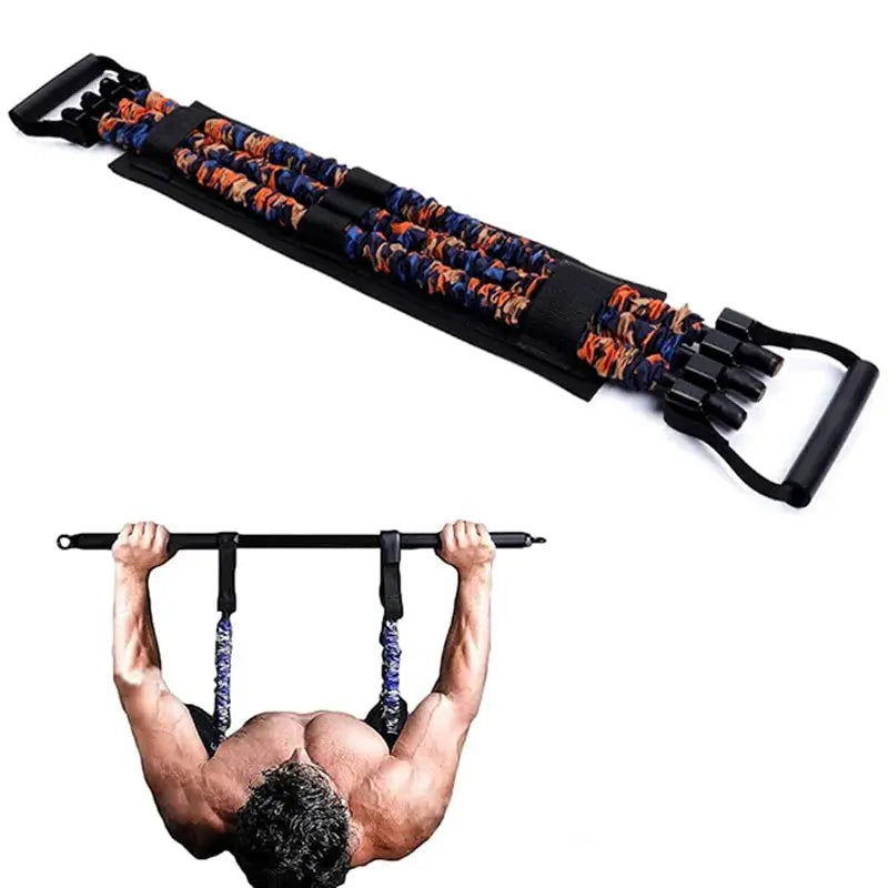 Élastique de développé couché ajustable avec bandes de résistance et poignées pour entraînement musculaire