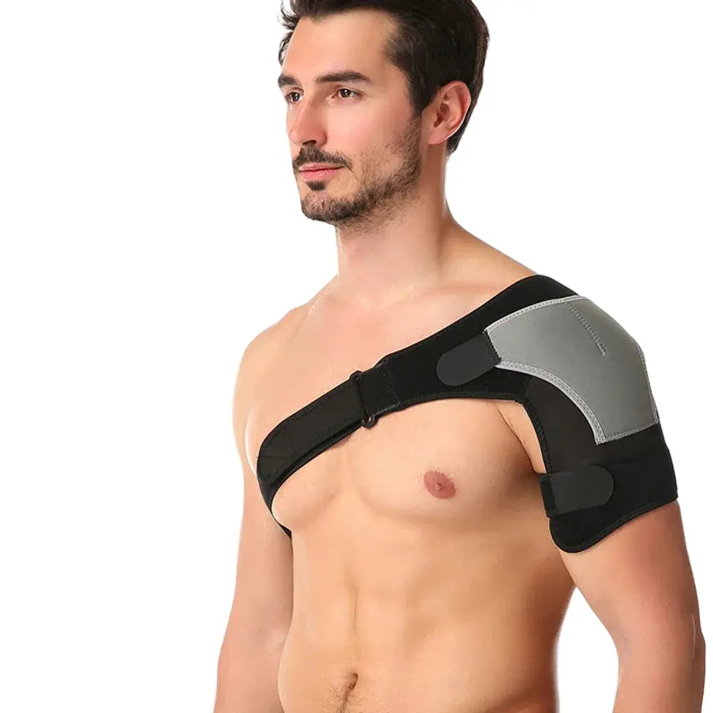 Épaulière de maintien avec renfort d’épaule, porté du côté gauche