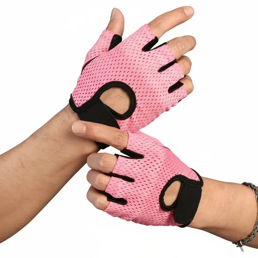 Gants de sport antidérapants roses pour femme, conçus pour le fitness, la musculation et l’entraînement intensif
