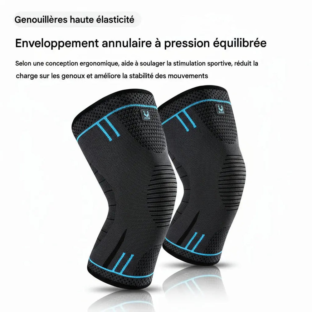 Paire de genouillères de compression haute élasticité pour le sport et la récupération