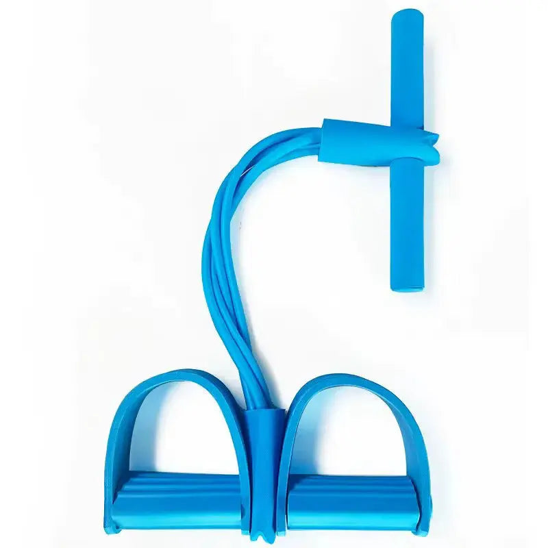 Appareil de fitness à pédales élastiques bleu pour exercices des bras et des jambes