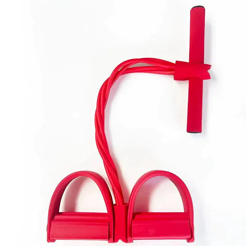 Appareil d’entraînement à pédales élastiques rouge pour musculation et cardio